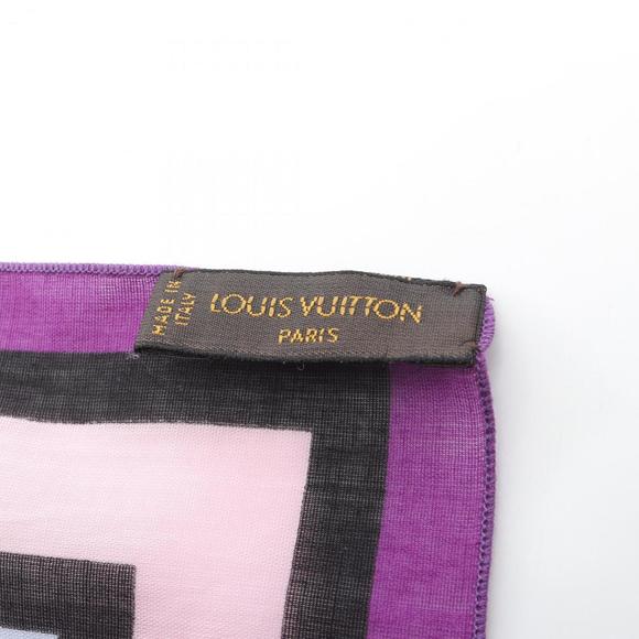 Louis Vuitton Women's Cotton Scarf/Stole in Purple Multicolor - Picture 2 of 5